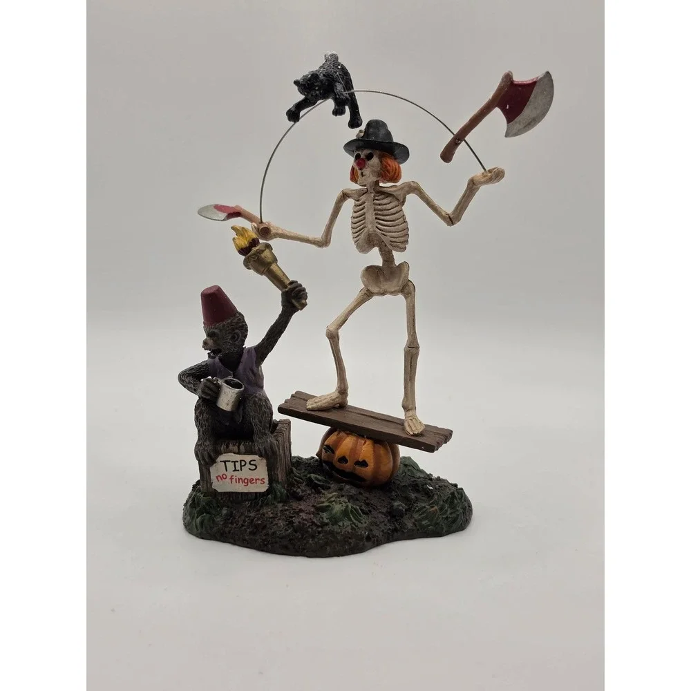 Department 56 Halloween Village Funny Bones Skeleton Monkey Circus 4030780
